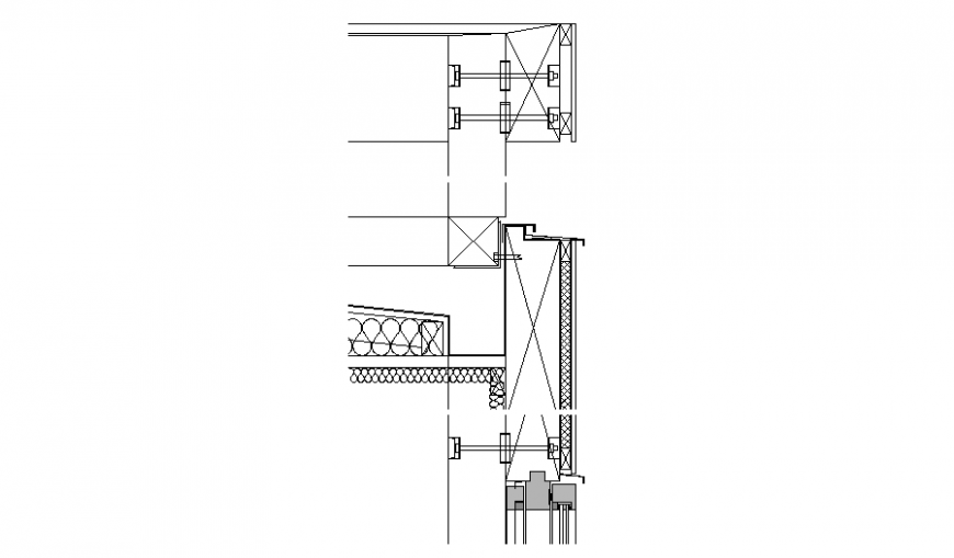 Wall joints and constructive details of house building dwg file