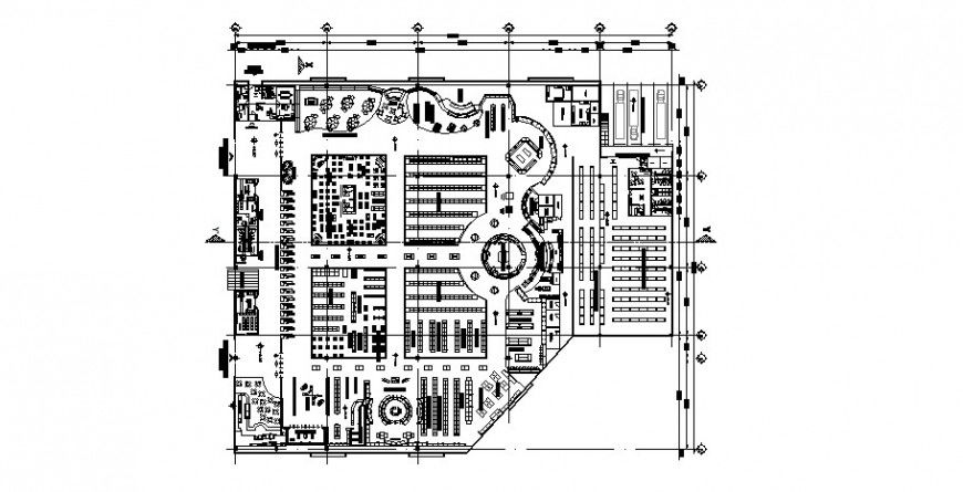Wall mart store architecture layout plan cad drawing details dwg file