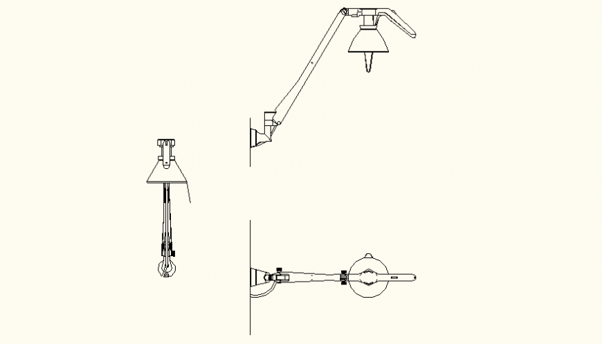 Wall Mounted Angle poised light detail autocad file