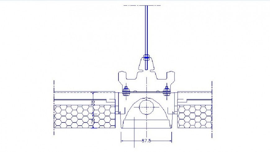 Wall mounting and constructive structure cad drawing details dwg file