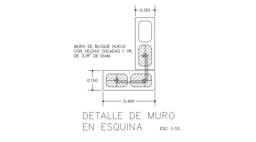 Wall plumbing detail drawing in AutoCAD file.