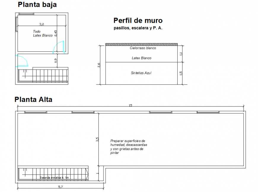 Wall profile and lap room plan autocad file