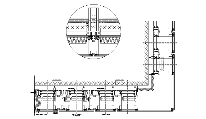 Wall section and constructive details by wind cad structure details dwg file