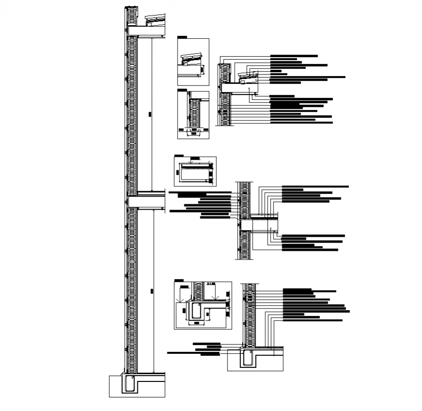 Wall section CAD structure detail 2d view layout file