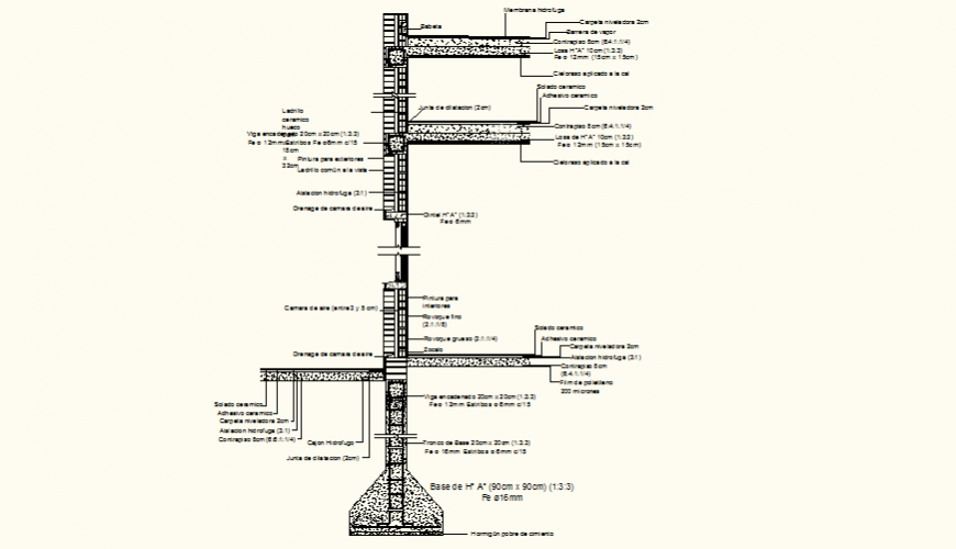 Wall section detail elevation and plan dwg file