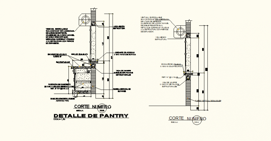 Wall section detail elevation and plan layout file