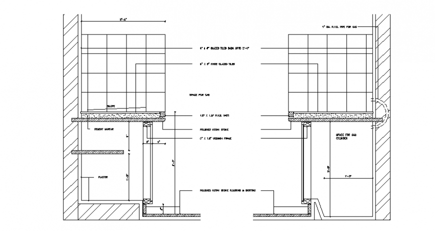 Wall section details 2d view construction details dwg file