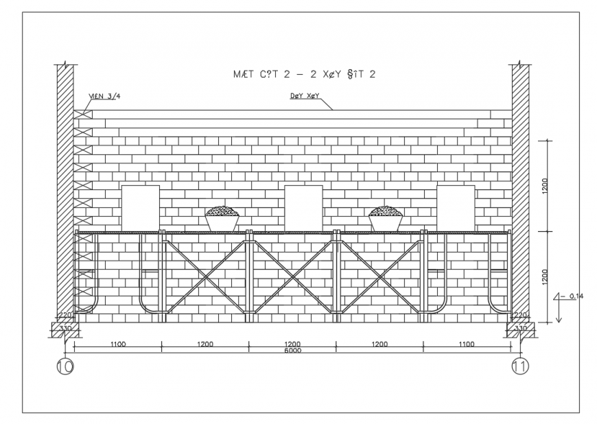 Wall section Elevation design drawing