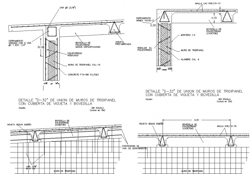 Wall slab detail drawing in dwg AutoCAD file.