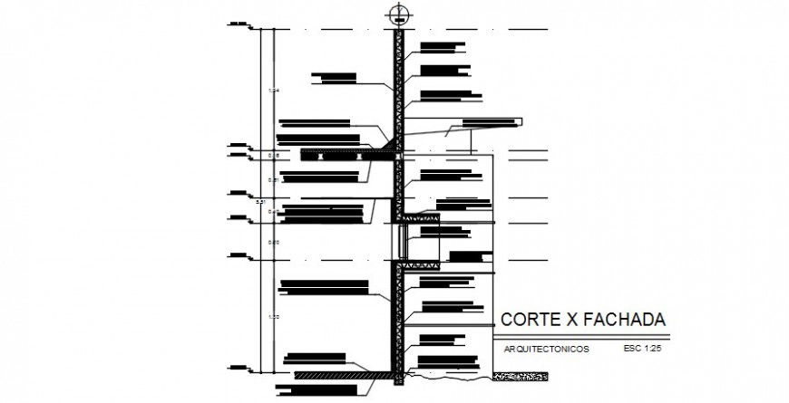 Wall structure 2d view CAD sectional drawings details in autocad file