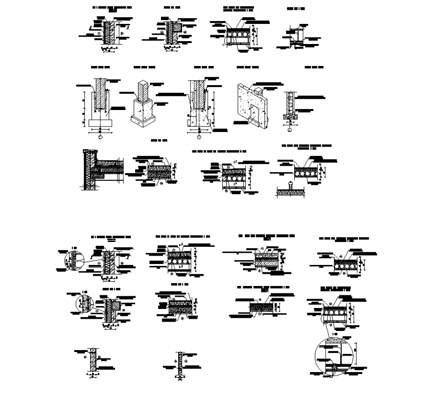 Wall structure and footing layout Autocad file