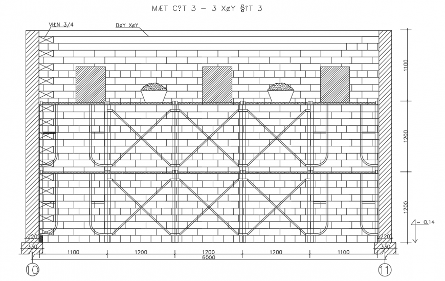 Wall Structure design Draw in DWG file in Construction detail