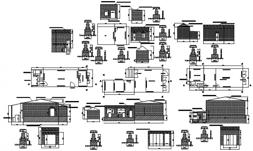 Wall with different joint plan and elevation in AutoCAD file
