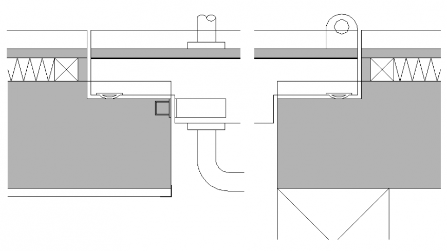 Walls constructive structure details of house dwg file