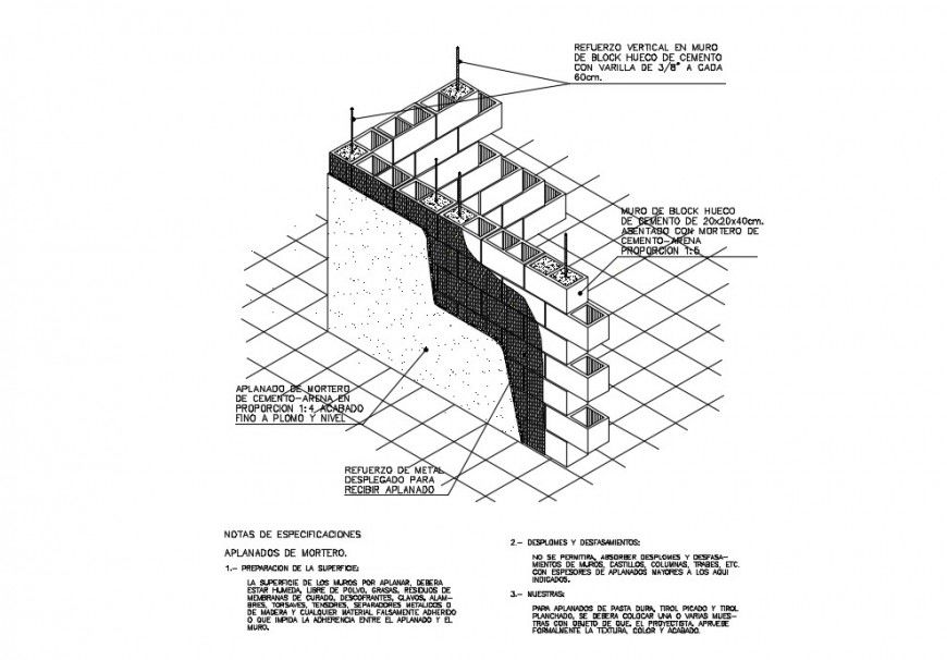 Walls of blocks Dwg file in Autocad format