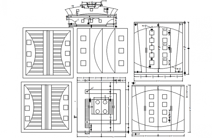 Wardrobe all sided elevation and carpentry details dwg file