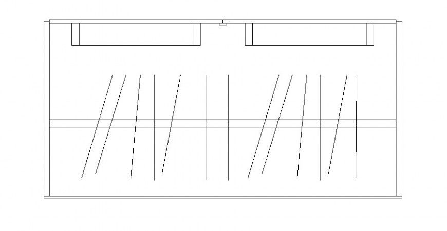 Wardrobe hanger elevation block cad drawing details dwg file