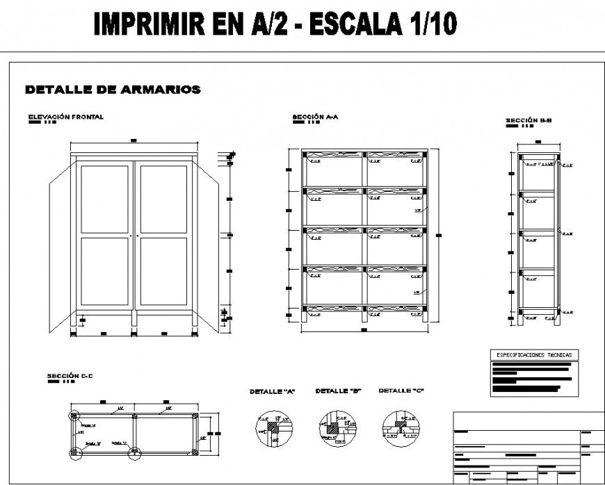 Wardrobe Plan DWG Drawings with Joinery Details and CAD Layouts
