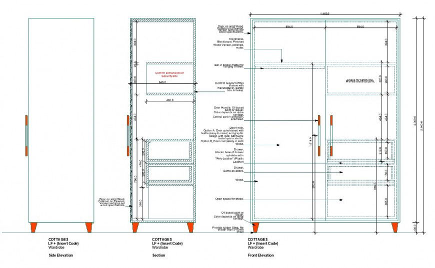 Wardrobe Unit 2D Elevation DWG CAD Furniture Block AutoCAD File