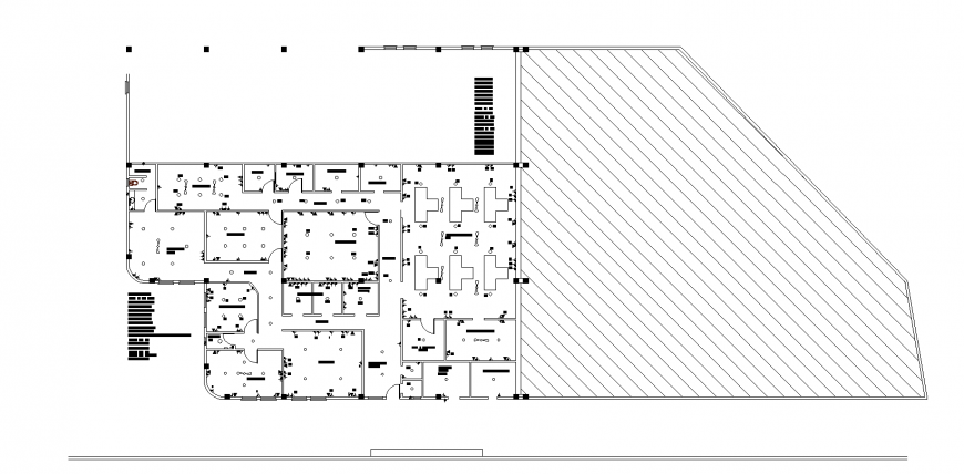 Ware house detail lighting layout in dwg AutoCAD file.