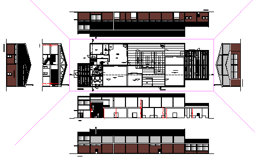 Warehouse Processing Plant for Fish with Plan and Elevations AutoCAD