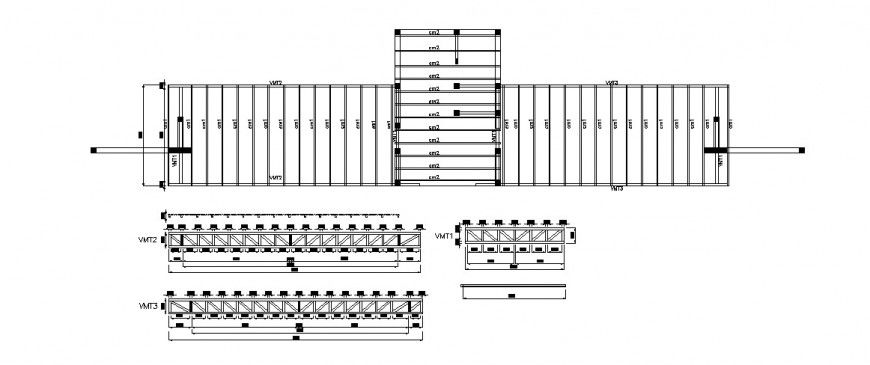 Warren type roof truss detail 2d view CAD block layout autocad file