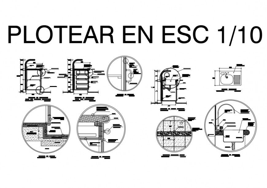 Wash-basin unit detail 2d view CAD sanitary unit layout file in autocad format