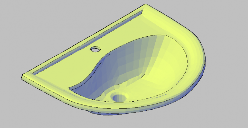 Wash basin detail 3d model detail elevation autocad file