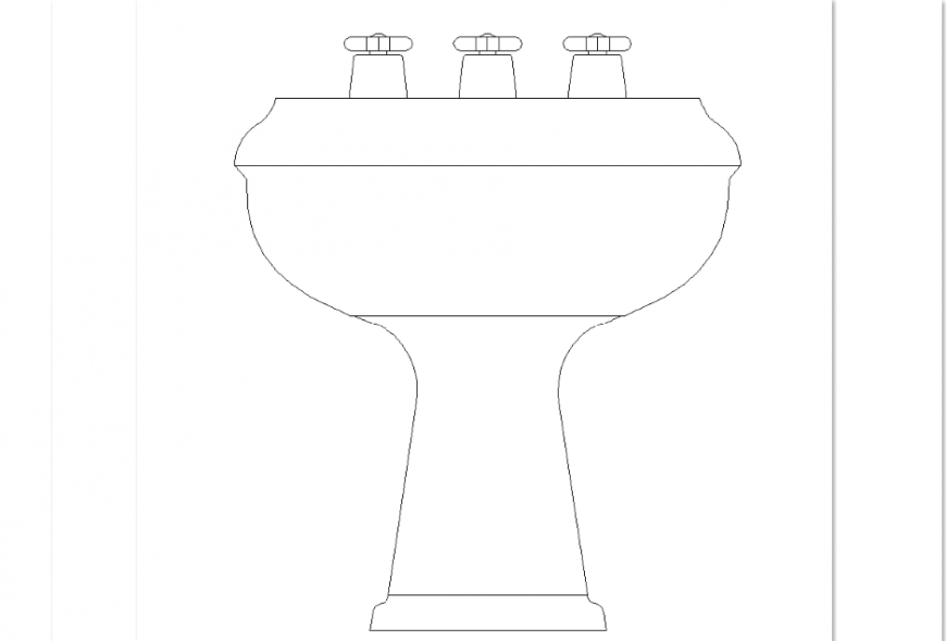 Wash basin elevation design of bathroom detail dwg file