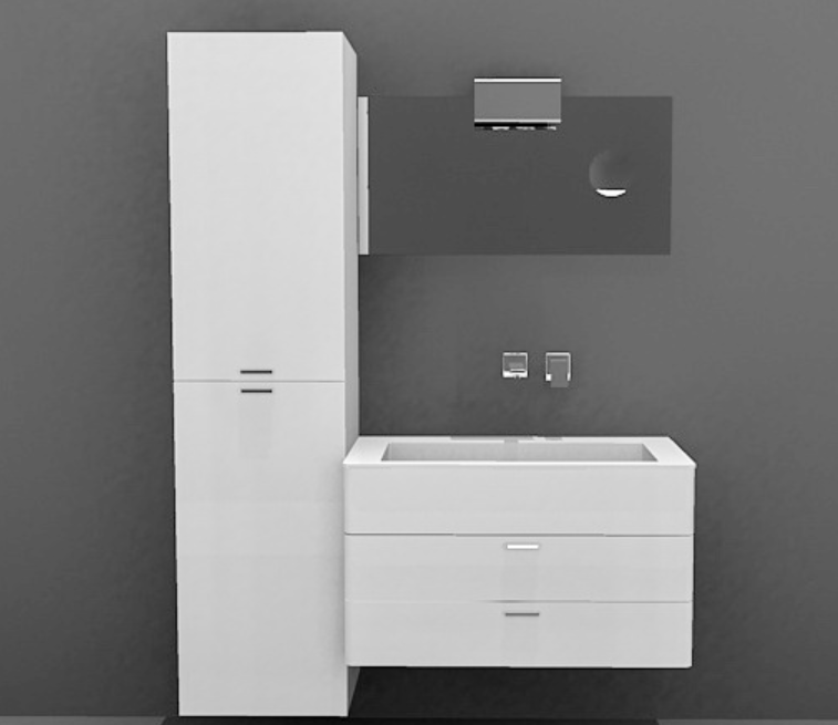 3d Wash Basin Wall Hung Cabin Front Elevation Render Image Max File