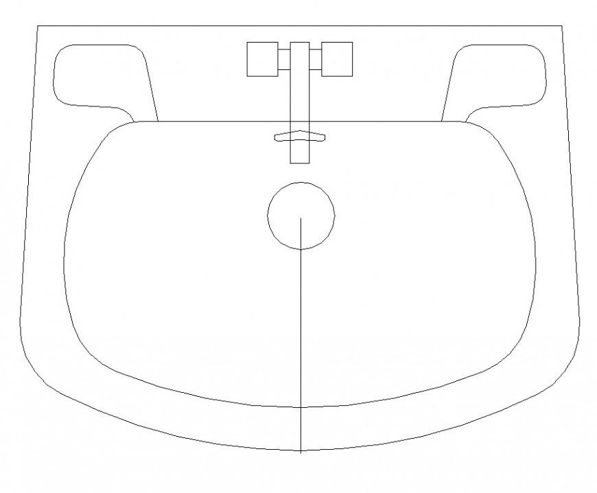 Washbasin detail 2d view CAD blocks layout file autocad format