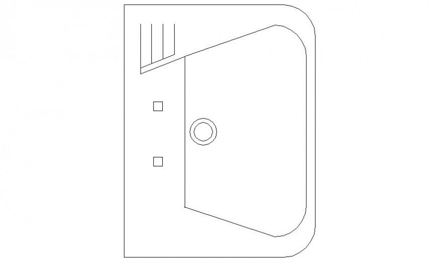Washbasin detail elevation 2d drawing in autocad
