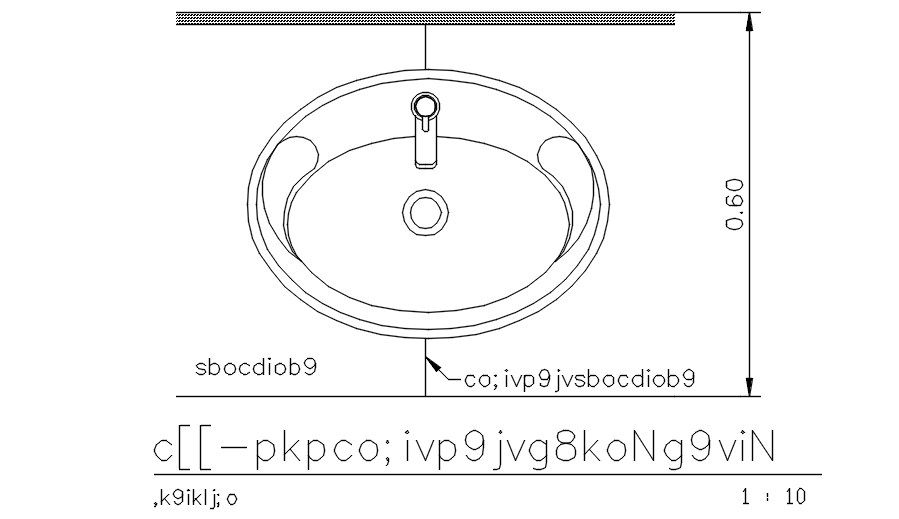 washbasin cut section details are given in this AutoCAD DWG file. Download the AutoCAD 2D DWG file.