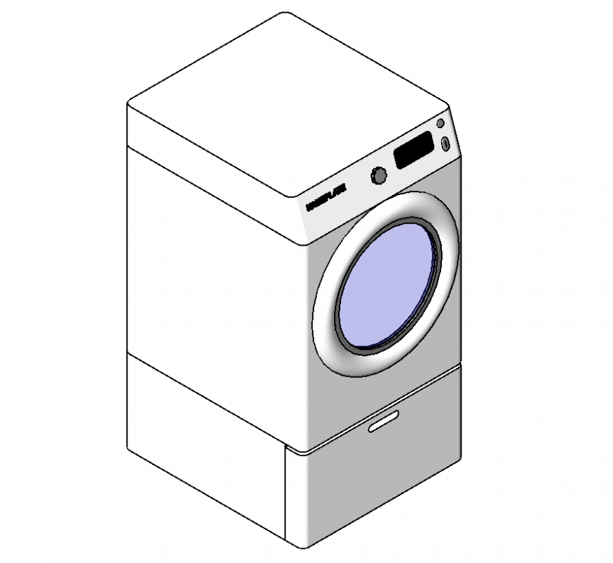 Washing machine detail elevation 3d model 3d max file