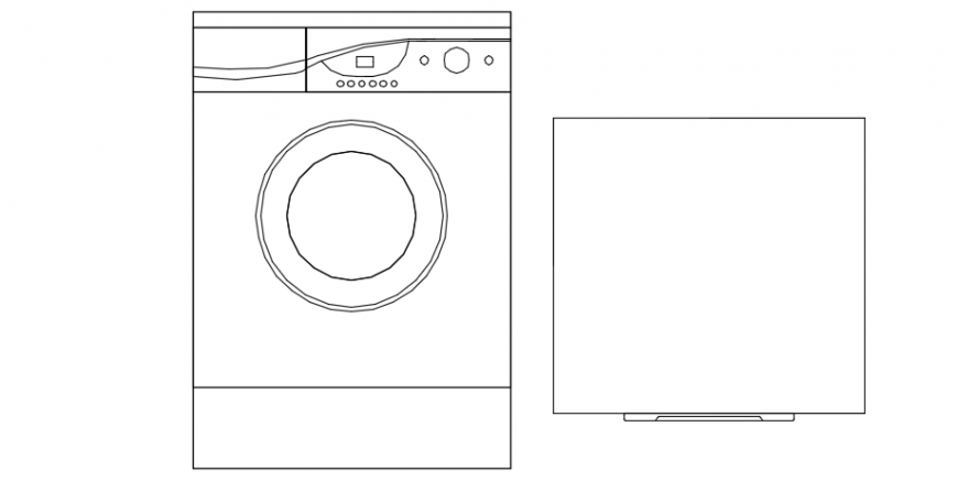 Washing machine front elevation model