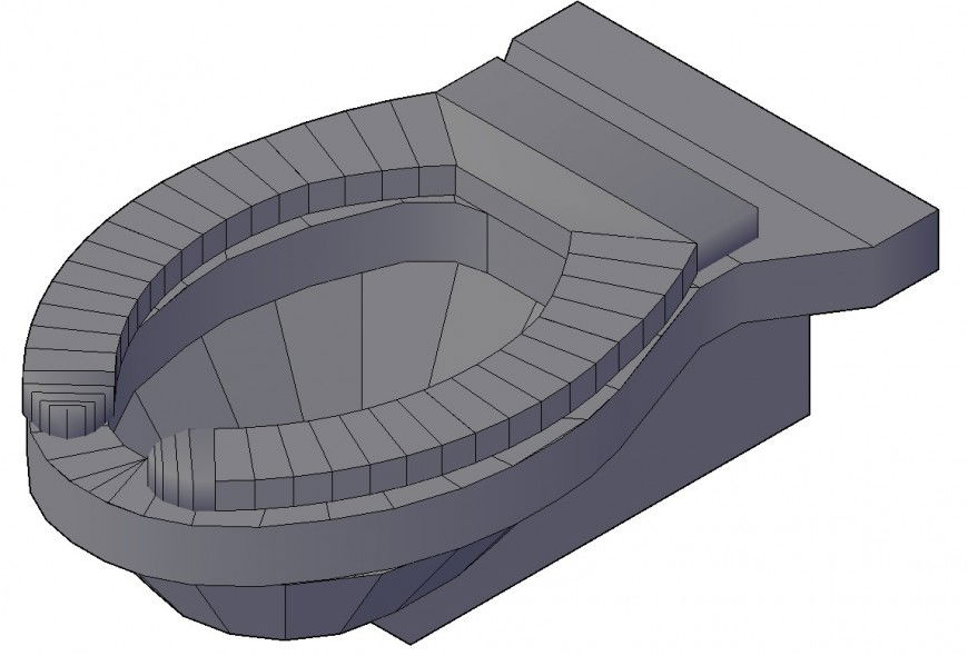 Water-closet detail 3d model layout file in autocad format