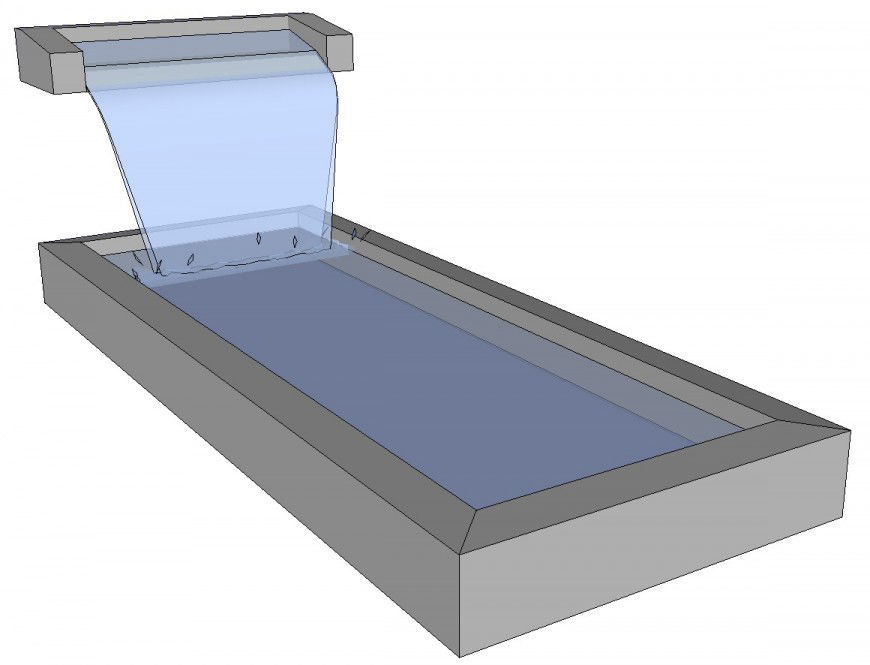 Water channel fountain detail 3d model sketch-up file