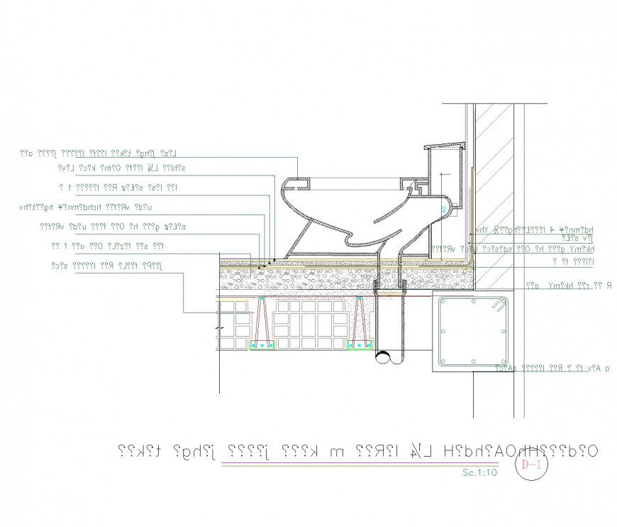 Water closed section plan layout file