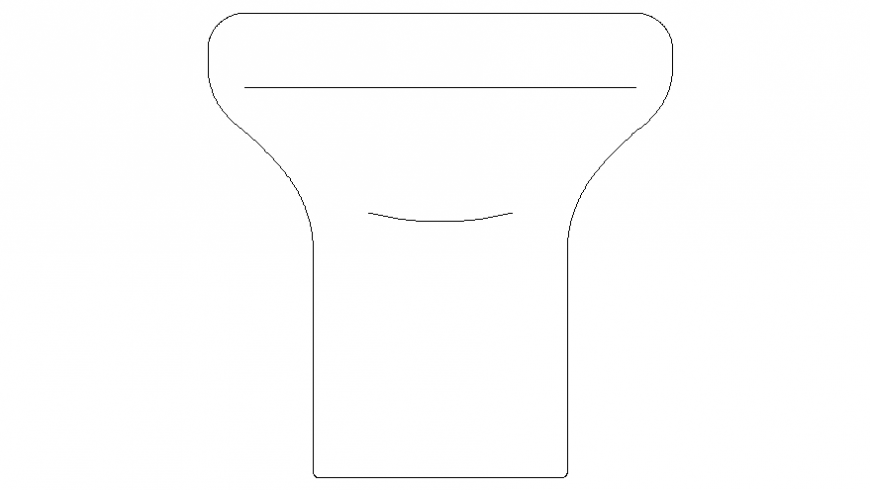 Water closet detail drawing of front elevation in dwg file.