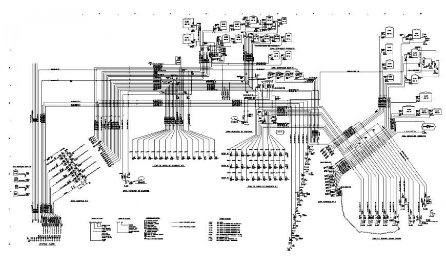 Water distribution detail plan 2d view layout file in dwg file