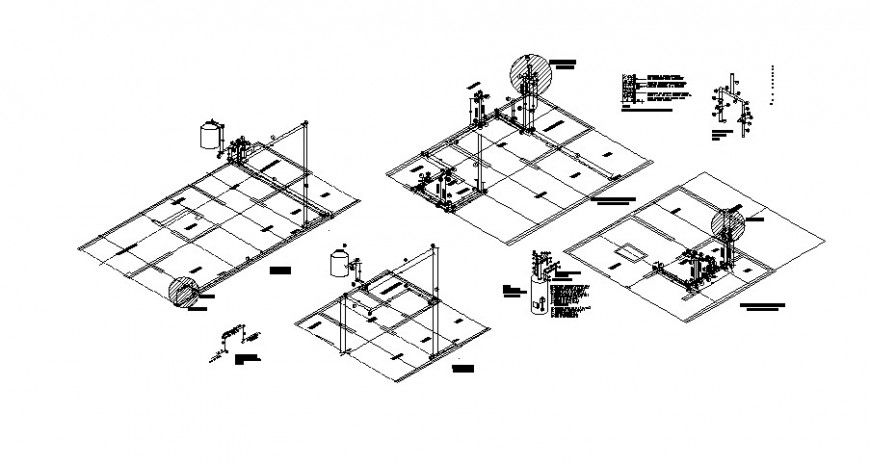 Water distribution system detail 2d view layout plan in autocad format