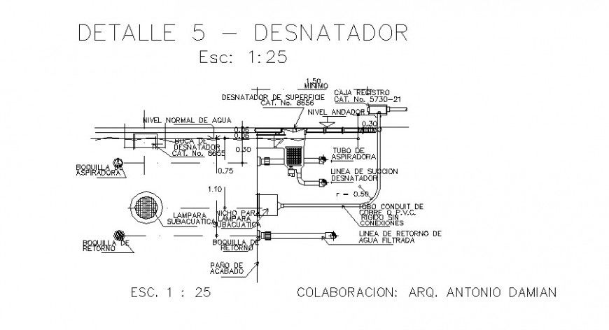 Water distribution units detail drawing 2d view autocad file