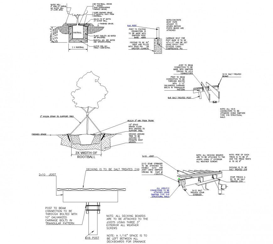 Water front hotel pool side deck and multi level board walk dwg file