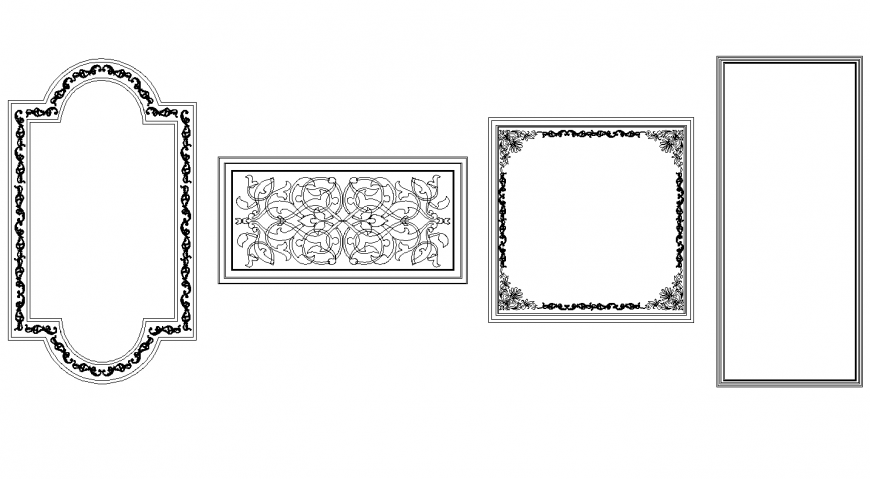 Water jet floor pattern plan autocad file