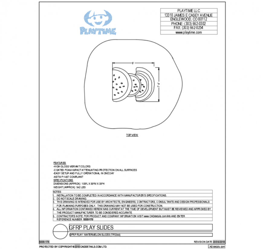 Water melon slices top view cad block design dwg file