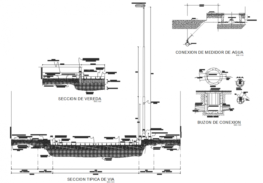 Water meter and buxom connection layout file