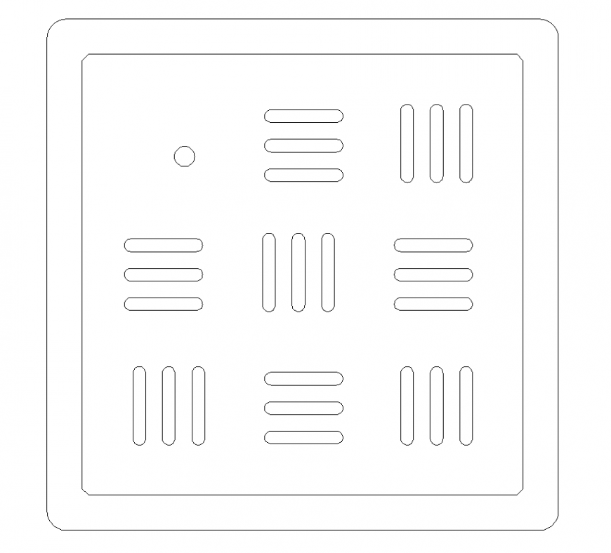 Water outlet chamber detail elevation layout 2d view autocad file