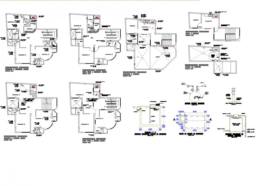 Water pipe line house plan dwg file