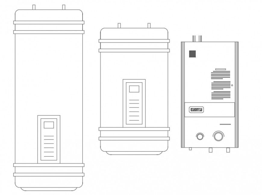 Water plant machine plan dwg file