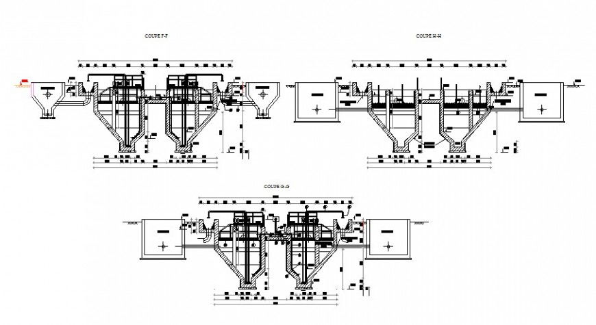 Water pretreatment plant drawing in dwg file.